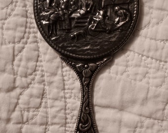 1940s Hans Jensen Silver Plated Hand Mirror