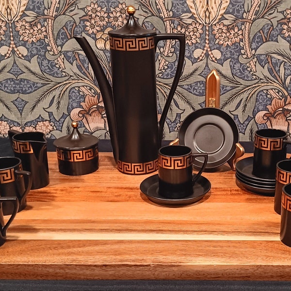 1960's MCM to Modern Portmeirion Pottery Greek Key Coffee/Tea Service Susan Williams Ellis Designs
