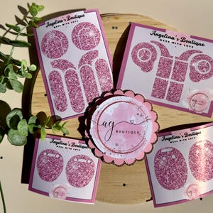 Pegatinas removibles para implantes cocleares con purpurina rosa falsa