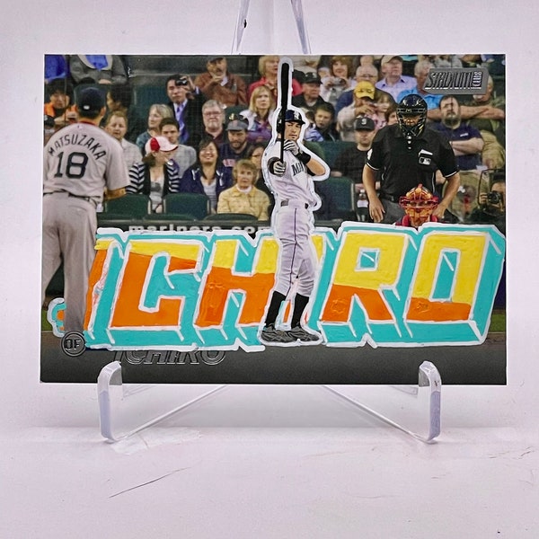 1/1 Custom Art Card Ichiro Seattle Mariners Baseball