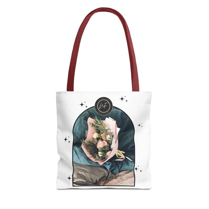 Floral Design Tote Bag, Botanical Print Handbag, Eco-Friendly Market Bag, Reusable Shopping Tote, Floral Lover Gift zdjęcie 5