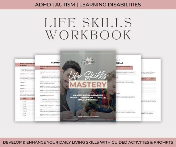 Life Skills Mastery: An ADHD, Autism, and Learning Disability Workbook to Develop Daily Living Skills (Digital Download)
