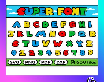Paquete de alfabetos SVG | Imágenes prediseñadas de letras de dibujos animados | Archivos PNG, SVG y DXF | Letras de diseño infantil | Cricut Silhouette