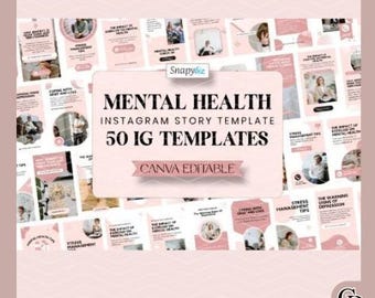 Mental Health Instagram| Canva Story Templates| Health and Wellness| Therapy Tools| Psychology Inspired |Self-Help Content| Mental Wellness.