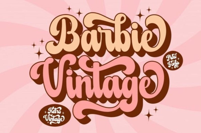 Barbie Vintage Font Barbie Vintage Inspired Font Barbie Text Font Download Font Digital Font