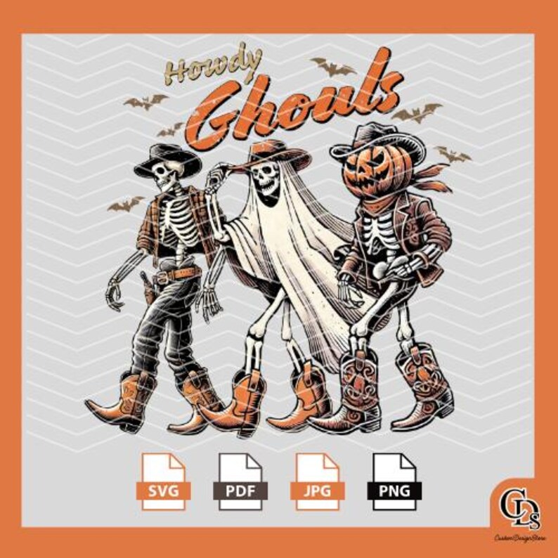 Western Halloween Howdy Ghouls PNG | Spooky Cowboy Clipart | Halloween ...