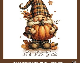 Fall Gnome PNG | Thanksgiving Gnome | Sublimation PNG | Autumn Decor | Gnome Design | Instant download | Thanksgiving Decor