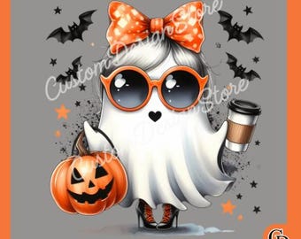 Cute Funny Ghost PNG | Cute Halloween Design for T-Shirts | Sublimation & DTF Ready | Halloween Sublimation Design | Instant Download