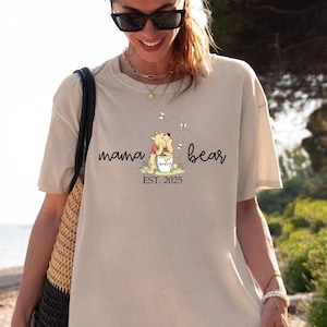 Comfort Colors Custom Mama Bear Shirt, Grandma Bear T-Shirt, Auntie Bear Shirt, Mother&#39;s Day Sweatshirt, Winnie the Pooh Momma Shirts