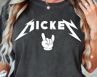 Comfort Colors Mickey Shirt, Metal Rock Mickey T-Shirt, Matching Family Shirts, Funny Disney Sweatshirt, Disney Lover Gift, Mickey Mouse Tee