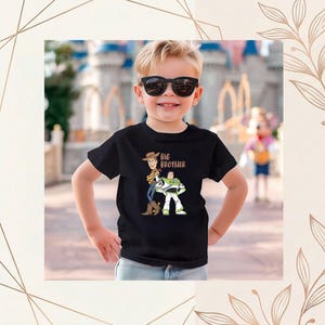 Comfort Colors Toy Story Brothers Shirt, Disney Big Bro Matching T-Shirt, Woody Buzz Lightyear Family Sweatshirt, Toy Story Siblings Gift image 3