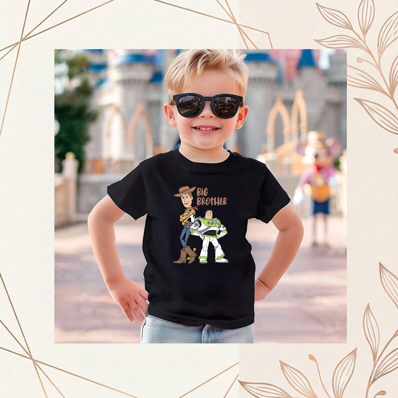 Comfort Colors Toy Story Brothers Shirt, Disney Big Bro Matching T-Shirt, Woody Buzz Lightyear Family Sweatshirt, Toy Story Siblings Gift image 3