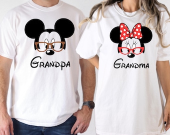 Comfort Colors Grandpa Grandma Shirt, Grandpa T-Shirt, Grandma Shirt, Grandparents Sweatshirt, Mickey Minnie Shirt,Vacation Tee,Disney Shirt