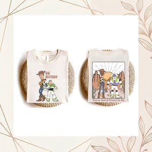 Comfort Colors Toy Story Brothers Shirt, Disney Big Bro Matching T-Shirt, Woody Buzz Lightyear Family Sweatshirt, Toy Story Siblings Gift image 2