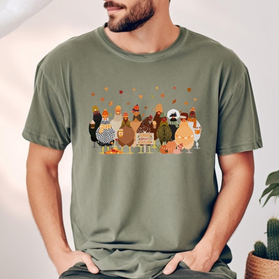 Comfort Colors Humorous Fall Chickens Shirt, Fall Chickens T-Shirt, Fall Sweatshirt, Chicken Lover Fall Shirt, Autumn Chicken Sweatshirt