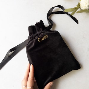 Embroidered Velvet Gift Bag – Personalised Drawstring Favour Bag