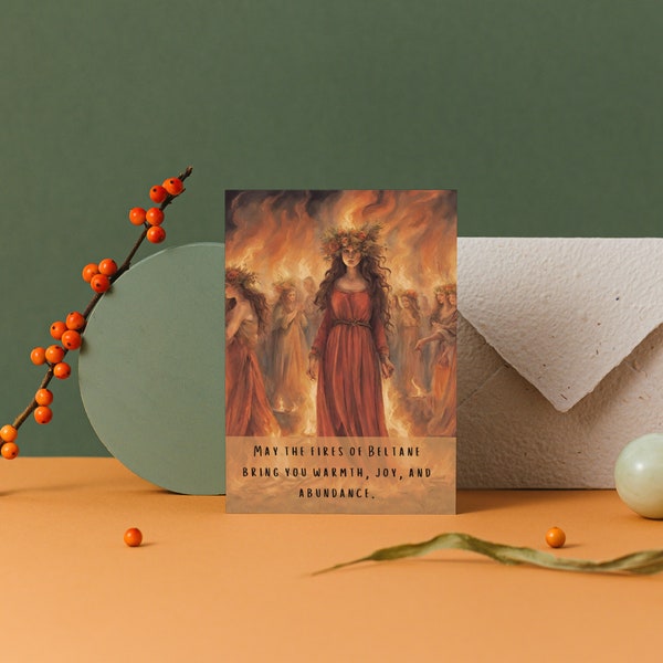 Pagan Greetings Card - Beltane - Goddess of the Flames
