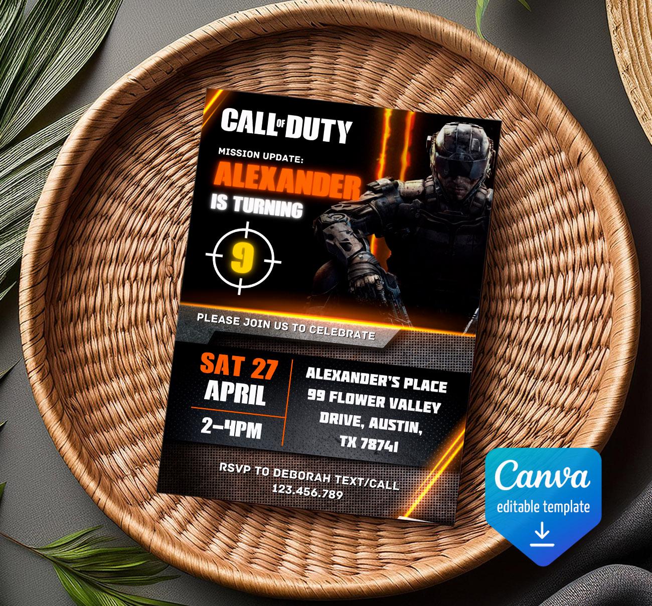 Call duty cumpleaños - Etsy México, image size:1300x1210