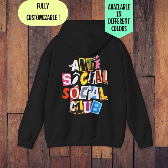 AntiSocial Social Club Hoodie, Social Club Hoodie, Adult Humor Hoodie, Humorous Gift, Funny Quote Hoodie, Funny Hoodie, Sarcastic Hoodie