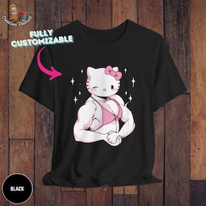 Hello Kitty Shirt Cute Tee Funny Gym Shirt, Bodybuilder Workout Shirt, Gains Shirt, Hello Kitten Cute Shirt, Body Bikini Shirt, Unisex Shirt image 3