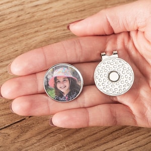 Custom Photo Golf Marker with Magnetic Hat Clip, Personalized Photo Golf Ball Marker, Golf Ball Marker with Pet/Child, Golf Gifts
