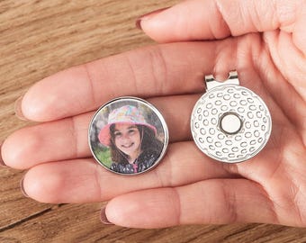 Custom Photo Golf Marker with Magnetic Hat Clip, Personalized Photo Golf Ball Marker, Golf Ball Marker with Pet/Child, Golf Gifts