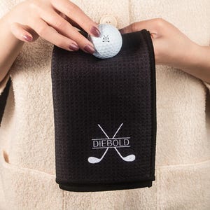 Personalized Golf Towel, Custom Monogrammed Golf Towel, Personalized Golf Gift for Dad, Custom Golf Logo, Gifts for Him Golf Magnetic Towel
