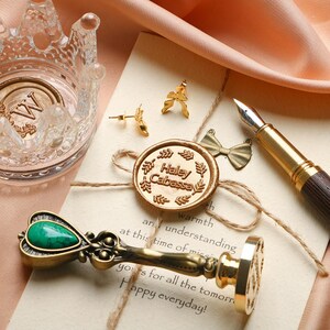 Sello de lacre personalizado, sello de lacre con diseño elegante, sello de lacre para invitación de boda personalizada, sello de lacre con logotipo personalizado para invitación de boda