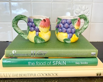 Set of 2: Fitz and Floyd 1989 Calypso Fruit Vintage Mugs