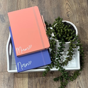 Personalised Mother's Day PU Leather Style Hardback Lined Notebook Journel | Diary | Notepad Gift | Pen Included | Mum Gift | Nan | Granny