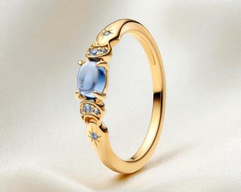 Aladdin Princess Jasmine Ring, 14k Gold Plating &  Man- Made Crystal Ring For Women, Elegant Gift For Aladdin Lovers