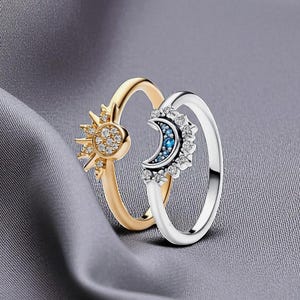 Pandora sun and moon ring set - Etsy 日本