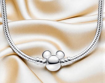 Collar de Mickey Mouse, cadena de serpiente, joyería de dibujos animados, regalo perfecto para fans de Mickey, collar con dije.