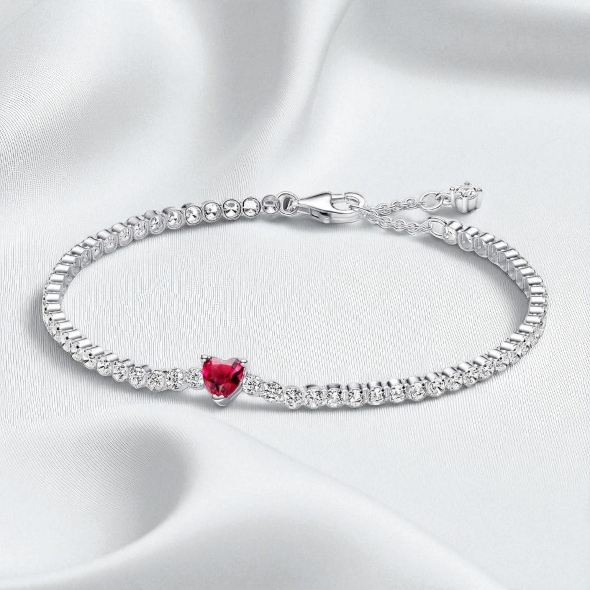 Pandora sparkling heart tennis bracelet - Etsy 日本