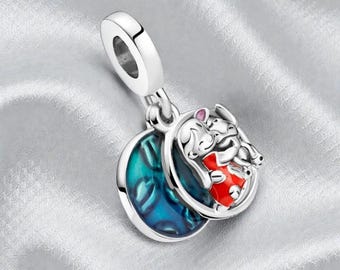 Charm colgante de la familia Lilo y Stitch, joya original para mujer, regalo mágico para ella, compatible con pulseras Pandora.