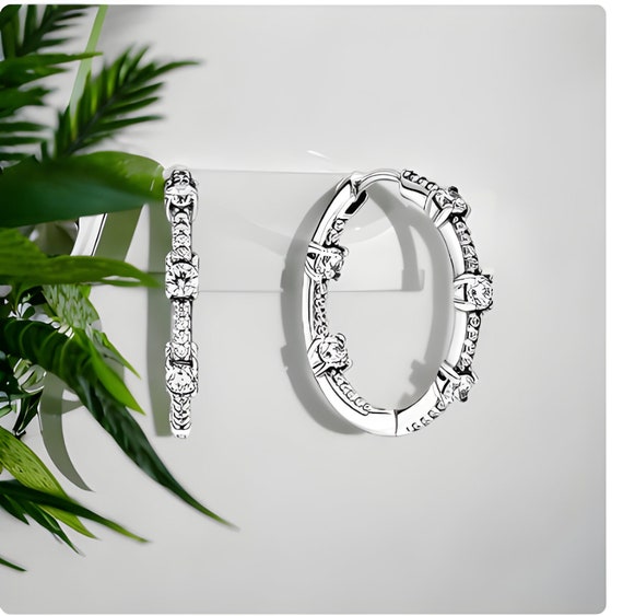 Orecchini A Cerchio In Argento 925 Con Zirconi – Piccoli Hoop Scintillanti, Gioielli Donna Eleganti E Senza Nichel
