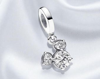 Ciondolo pendente con silhouette scintillante di Topolino, gioiello per donna, regalo per lei