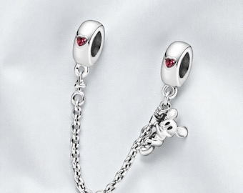 Climbing Mickey Safety Chain Charm, Fun Character-Inspired Accessory, Perfect Gift for Fans, Fits On Pandora Bracelet
