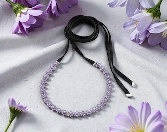 Herbarium Bee Choker for Women, Sterling Silver and 14K Gold Plated Necklace, Bridgerton Inspired Floral Jewellery, Choker Jewellery for Her