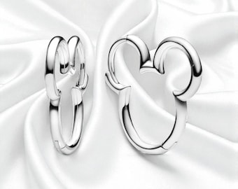 Pendientes de aro con la silueta de Mickey Mouse, joyas elegantes para mujer, el regalo perfecto.