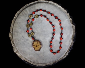 Collar ecológico espiritual de ayahuasca de gran tamaño / Joyería ecológica de Perú / Regalo espiritual único