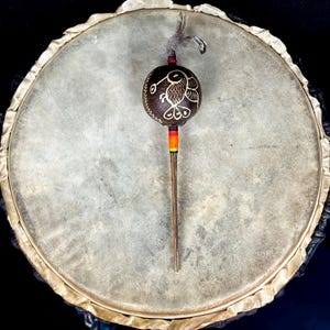 Shamanic Shipibo Ceremonial Shaker | Handmade Double-Sided Maracas | Spiritual Instrument from Peru