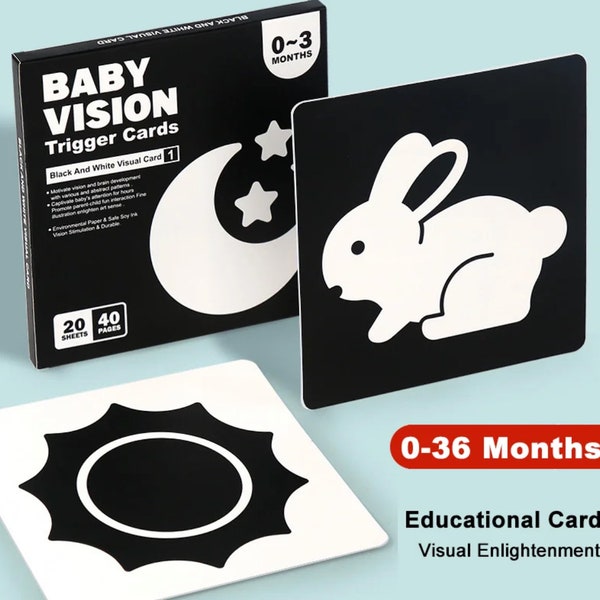 Baby Visual Stimulation Cards Montessori High Contrast Flash Card Infant Gift For Children Cognition Toy Educational Learning Resource Kids