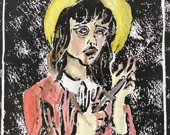 Martyr - fine art print with watercolor