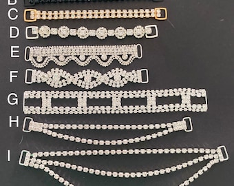 Rhinestone Connectors - Silver, Gold, Black. Strap & Hip Connectors. Various Lengths and Styles * Free Ship*