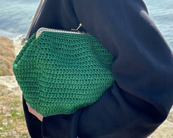 Small Green Round String Bag