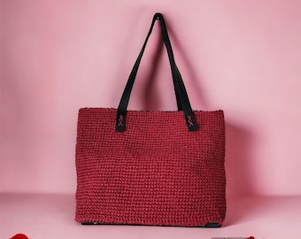 Red Wicker Arm Bag