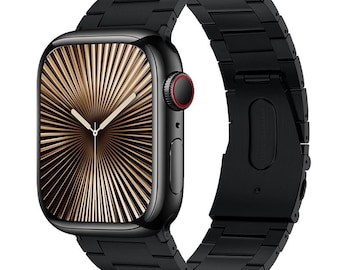 Premium Titanium Apple Watch Band with Three-Bead Design