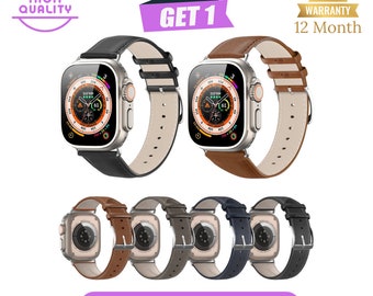 Correa de reloj de cuero genuino para Apple Watch