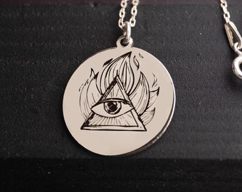 Freimaurer Masonic Halskette mit Geheimen Symbolen - Symbolischer Schmuck für die Freimaurerei / Geschenk Für Sie